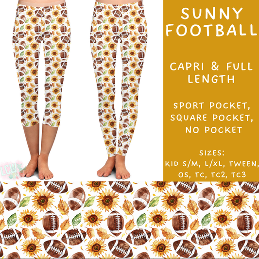 PREORDER Batch #204 - Hello Fall - Closes 9/20 - ETA early Nov - Sunny Football Full and Capri Length Leggings