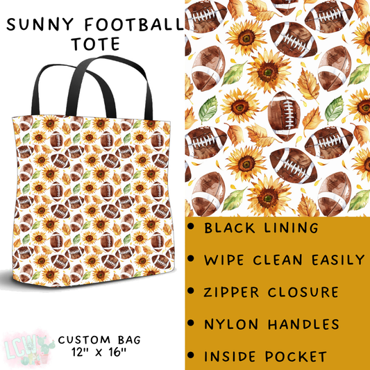 PREORDER Batch #204 - Hello Fall - Closes 9/20 - ETA early Nov - Sunny Football Tote