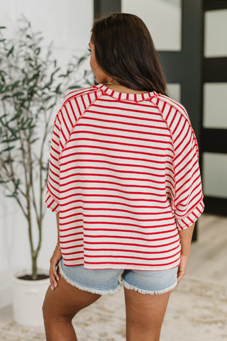 Sass in Session Relaxed Top in Cream Red