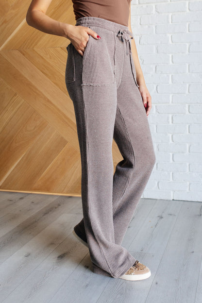 Set Process Mineral Wash Waffle Knit Pants in Brown