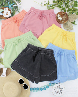 IN STOCK French Terry Stevie Shorts - Spring Peach