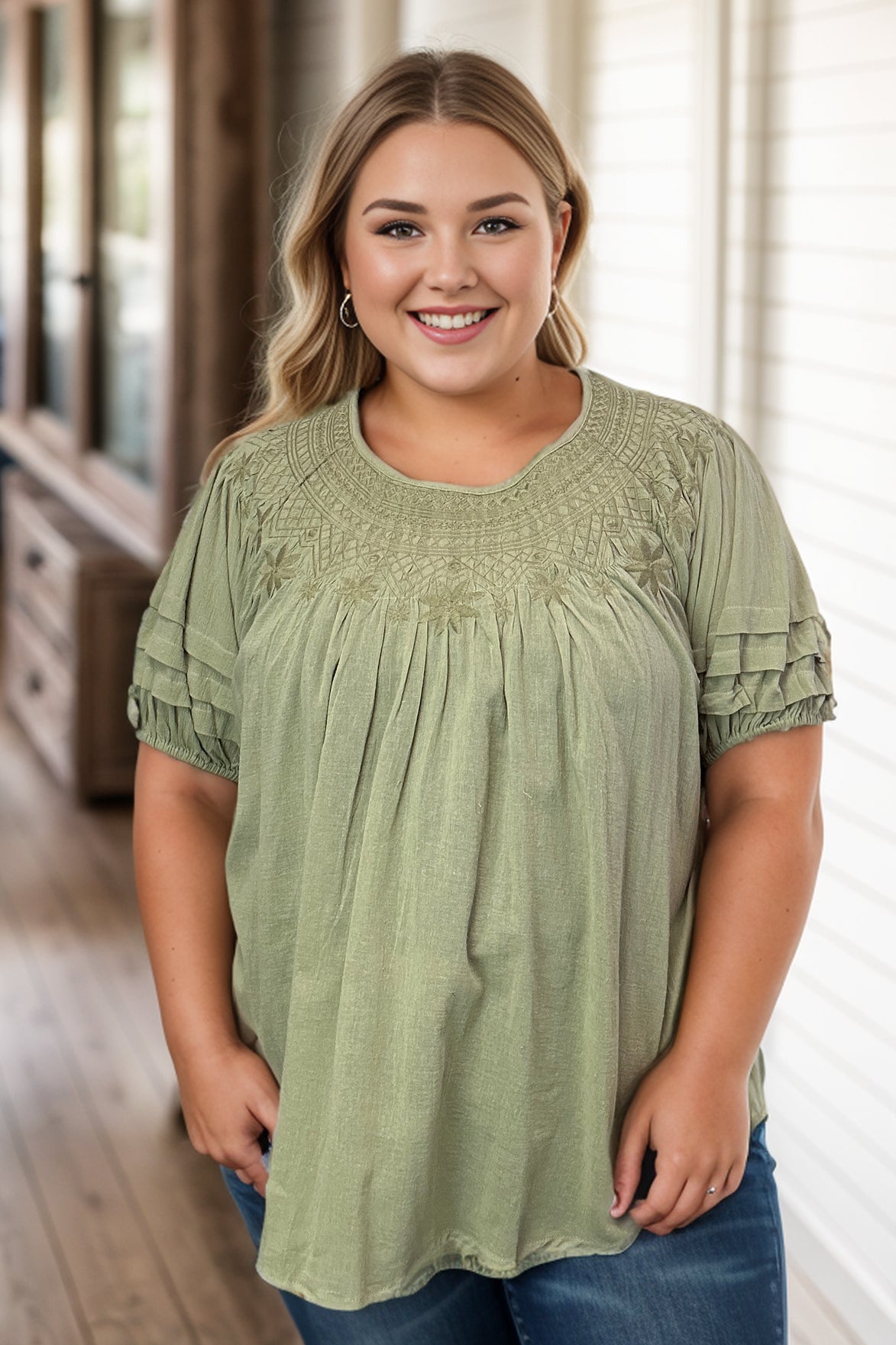 Sultry in Sage - Short Sleeve