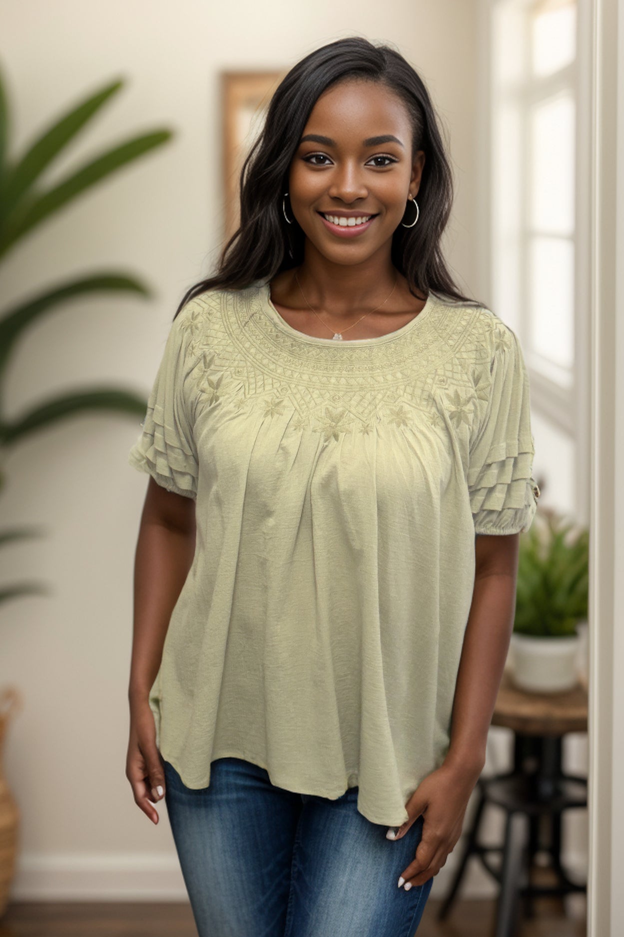 Sultry in Sage - Short Sleeve