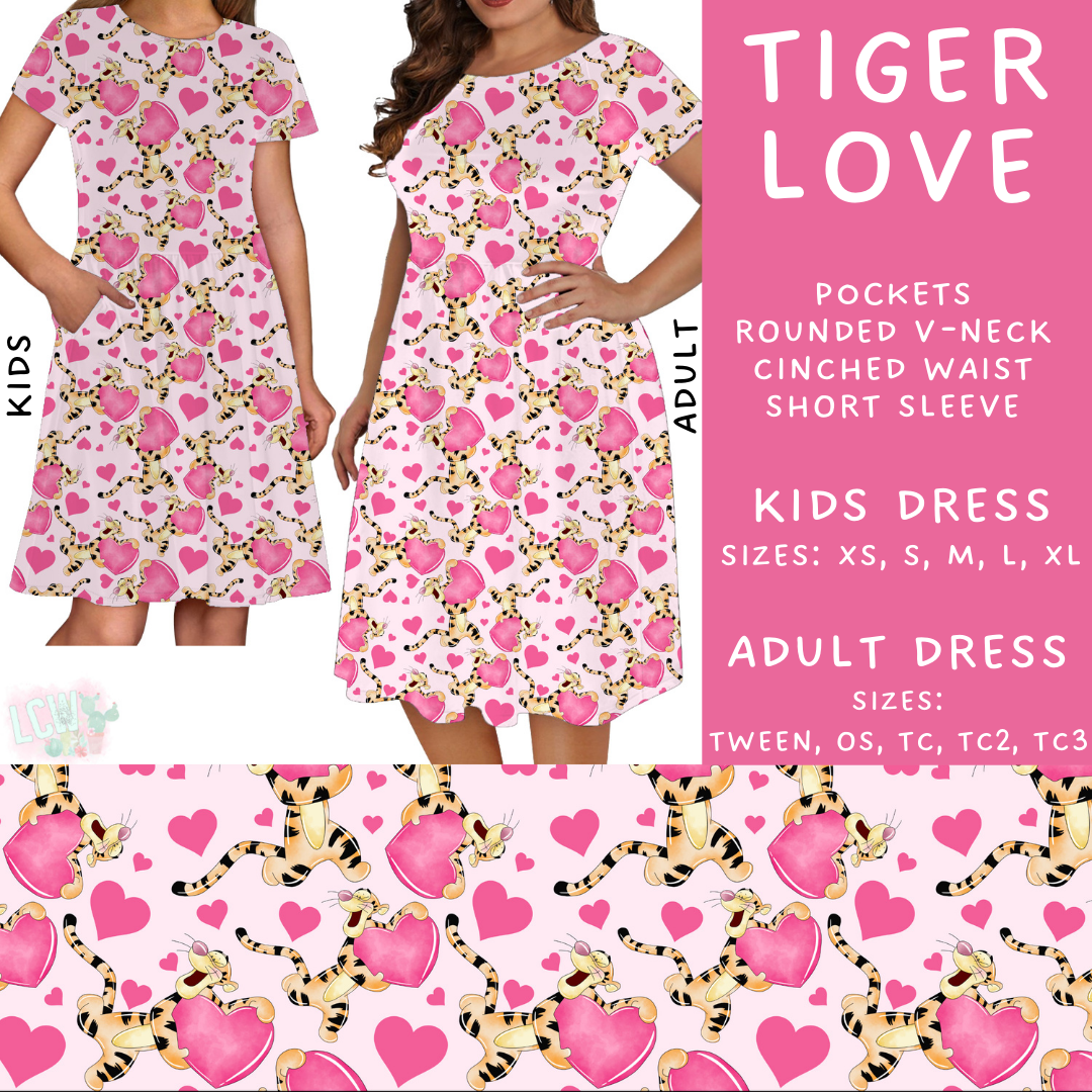 Batch #250 - Magical Valentine - Closes 12/9 - ETA late Jan - Tiger Love Big Hugs Adult & Kids Dresses