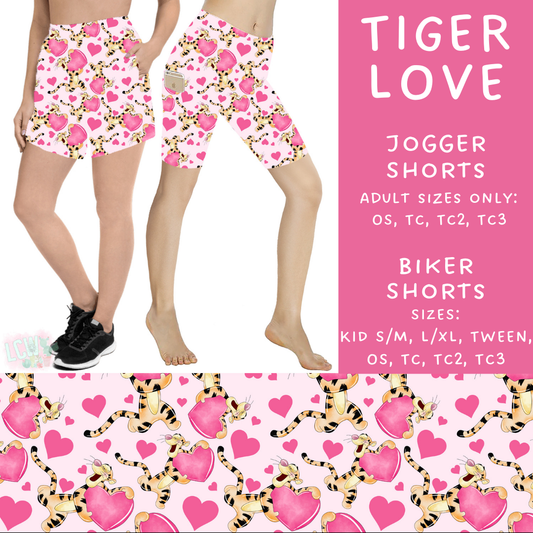 Batch #250 - Magical Valentine - Closes 12/9 - ETA late Jan - Tiger Love Biker & Jogger Shorts