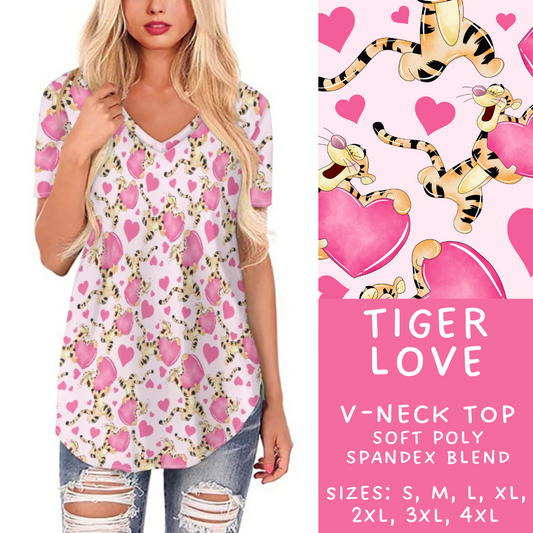 Batch #250 - Magical Valentine - Closes 12/9 - ETA late Jan - Tiger Love V-Neck Tee