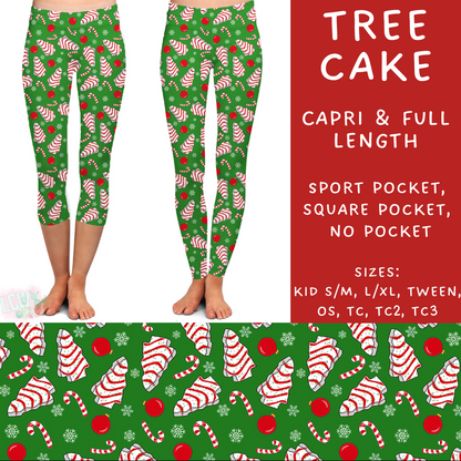 PREORDER  Batch #217 - Christmas Spirit - Closes 10/16 - ETA late Nov - Tree Cake Full and Capri Length Leggings