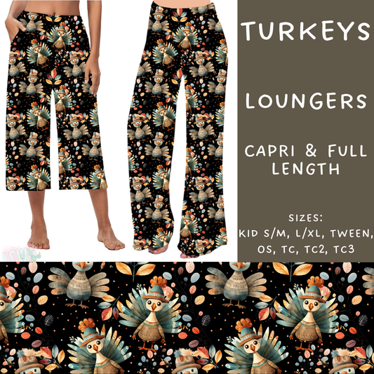 PREORDER Batch #207 - Fall Fun - Closes 9/27 - ETA mid Nov - Turkeys Capri and Full Length Loungers