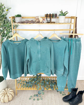 IN STOCK Vintage Wash Joggers - Teal