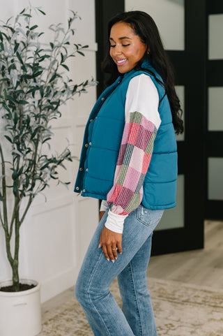 That's What I'm Talkin' About Puffer Vest in Teal