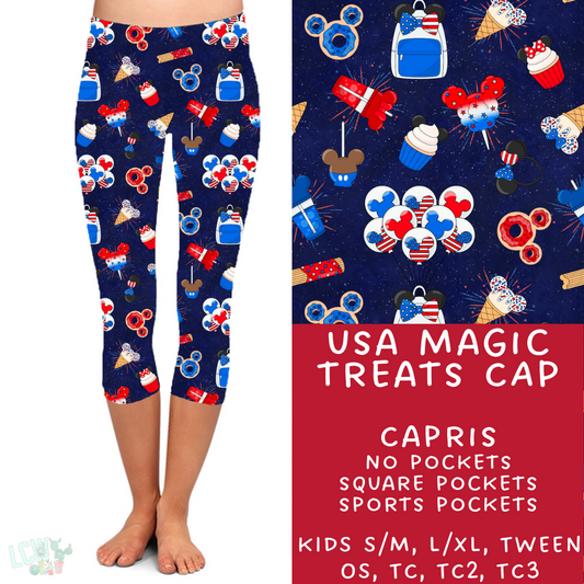 Ready To Ship - USA Magic Treats Capri Leggings