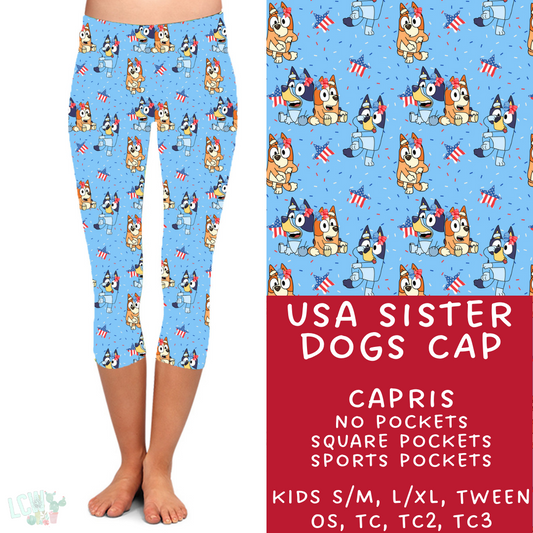 Ready To Ship - USA Sister Dogs Capri Leggings