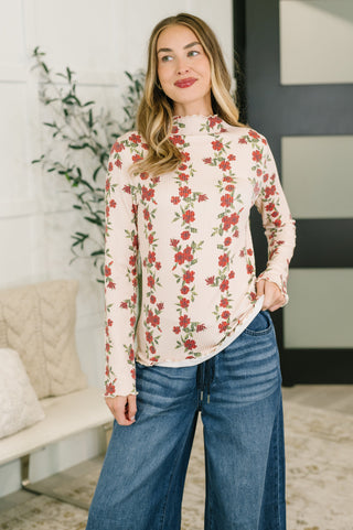 Under My Impression High Neck Floral Top