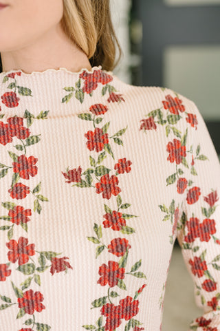 Under My Impression High Neck Floral Top