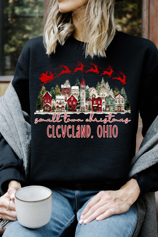 Small Town Christmas Cleveland Black Sweatshirt