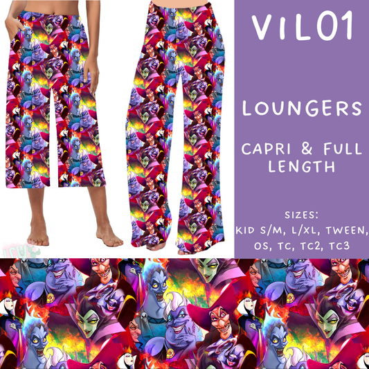 PREORDER Batch #208 - Villains - Closes 9/30 - ETA mid Nov - Vil01 Capri and Full Length Loungers