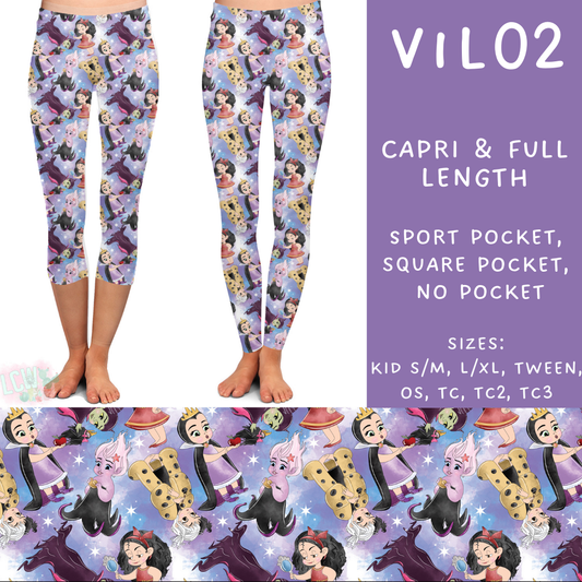 PREORDER Batch #208 - Villains - Closes 9/30 - ETA mid Nov - Vil02 Full and Capri Length Leggings