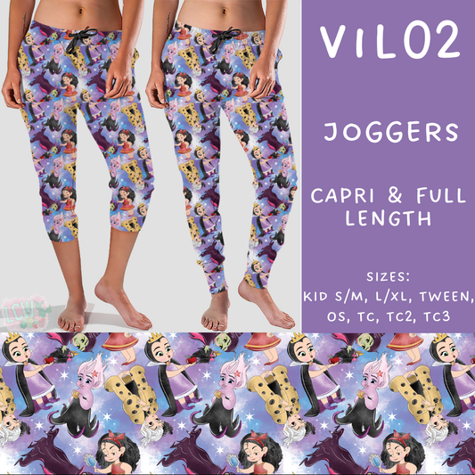 PREORDER Batch #208 - Villains - Closes 9/30 - ETA mid Nov - Vil02 Full and Capri Length Joggers