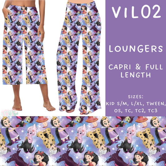 PREORDER Batch #208 - Villains - Closes 9/30 - ETA mid Nov - Vil02 Capri and Full Length Loungers