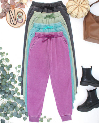 IN STOCK Vintage Wash Joggers - Teal