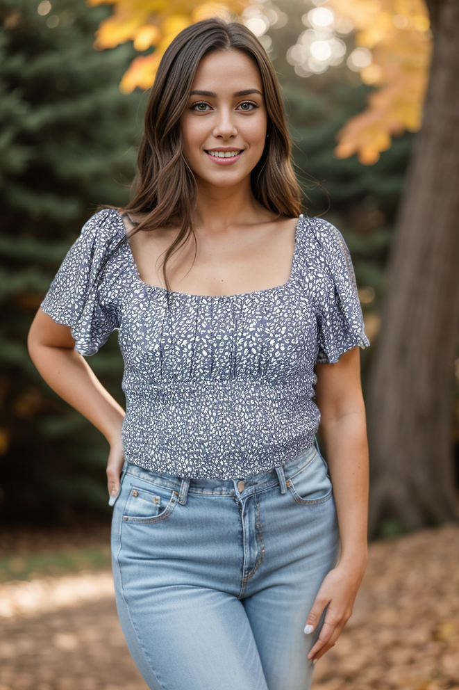 Valley Ready Crop Top - Faded Denim