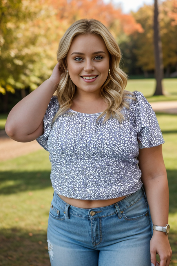 Valley Ready Crop Top - Faded Denim