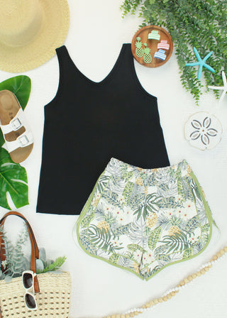 IN STOCK Vera V Neck Tank - Black