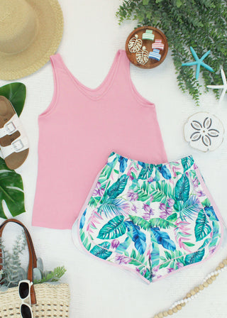 IN STOCK Vera V Neck Tank - Pink