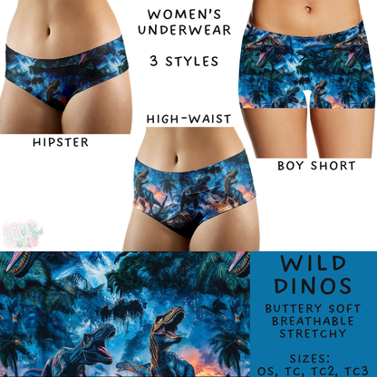 Batch #244 - Comfortable Underwear 2 - Closes 11/27 - ETA mid/late Jan - Wild Dinos Women's Underwear