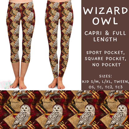 Batch #247 - Cool Characters 6 - Closes 12/2 - ETA late Jan - Wizard Owl Full and Capri Length Leggings