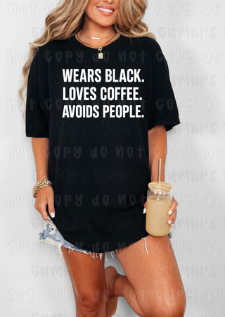 Wear Black Loves Coffee Tee
