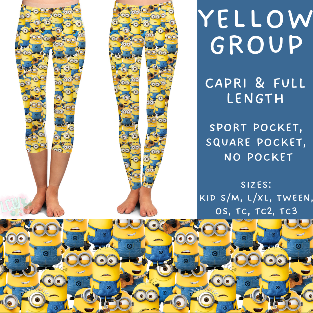 Batch #278 - Cool Characters 7 - Closes 1/29 - ETA early April -  Yellow Group Full and Capri Length Leggings