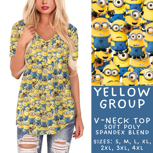 Batch #278 - Cool Characters 7 - Closes 1/29 - ETA early April - Yellow Group V-Neck Tee