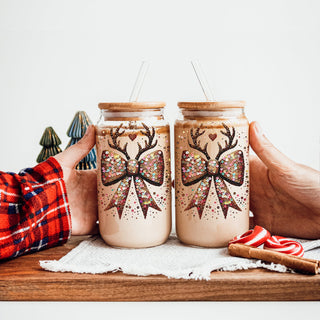 Holiday home accent – sparkly Christmas bow for doors, walls, or mantel
Christmas bow decoration – glitter and sequin with cute reindeer antlers
Reindeer antler Christmas bow – festive glitter bow for holiday decorating