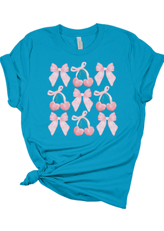 Coquette Bows & Cherries Bella Canvas T-Shirt