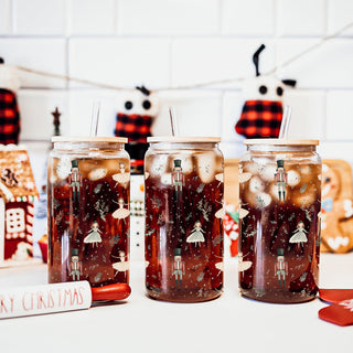 Muted Christmas glass cup 17oz - Pastel nutcracker ballerina holiday coffee tumbler bamboo lid glass straw
Gentle Christmas drinkware glass tumbler 17oz - Nutcracker ballerina soft pastel bamboo lid holiday gift