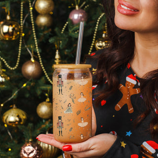 Boho holiday tumbler - Nutcracker and ballerina pastel design Christmas glass
Christmas drinkware gift - Nutcracker soldiers and ballerinas pastel tumbler