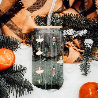 Aesthetic Christmas drinkware nutcracker ballerina glass tumbler 17oz - Holiday pastel coffee cup bamboo lid
Instagram worthy Christmas glass cup 17oz - Pastel nutcracker ballerina holiday tumbler bamboo lid glass straw