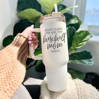 baseball mom travel mug
sports parent tumbler
baseball mom accessories
insulated baseball cup with handles