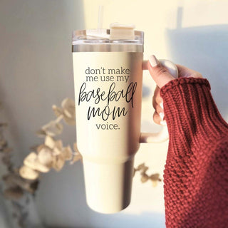 funny baseball mom quotes drinkware
double handle baseball mom cup with sliding lid
baseball mom voice insulated tumbler gift