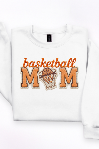 Basketball Mom Faux Embroidery Sweatshirt
