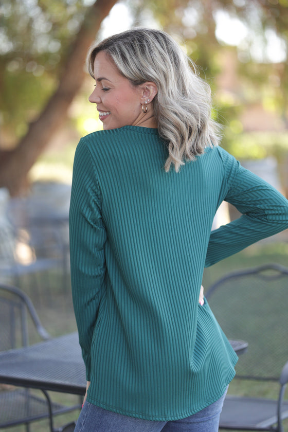 Subtly Striped Long Sleeve Top