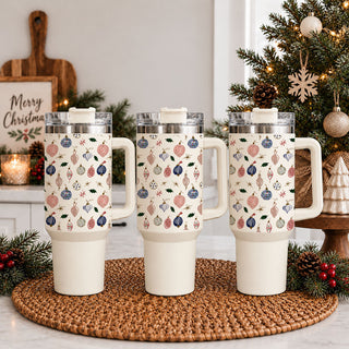 holiday tumbler with lid and handle
40 ounce Christmas cup with festive design
reusable Christmas drink tumbler
holiday reusable drinkware
festive reusable tumbler for winter
Christmas tumbler photographed in cozy home
Christmas tumbler in farmhouse holiday setting
blue and pink Christmas tumbler lifestyle photo
pastel Christmas tumbler lifestyle image
vintage ornament tumbler in Christmas home
Christmas tumbler displayed with holiday decor
40oz Christmas tumbler with Christmas tree background