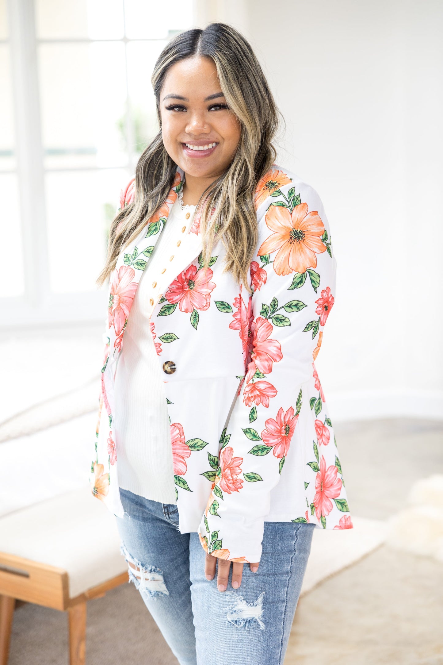 Cheerful Floral Blazer