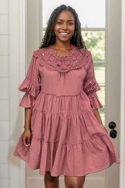 All Ruffles And Crochet - Dress