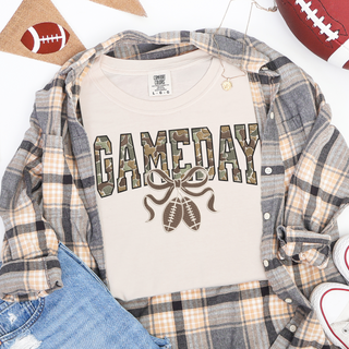 Camo Game Day Coquette Bow Tee