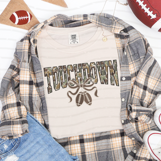 Camo Touch Down Coquette Bow Tee
