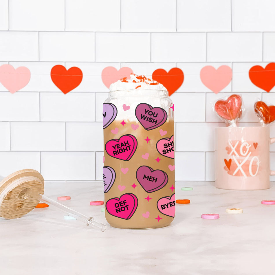 Trendy glass cups for quirky Valentine’s Day celebrations.
Funny and unique Valentine’s glassware gift ideas.