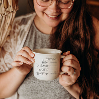Microwave safe coffee measurement scale mug