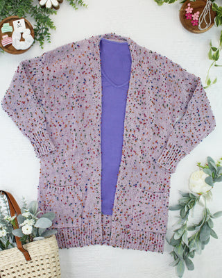 IN STOCK Carly Confetti Dot Cardigan - Lavender FINAL SALE